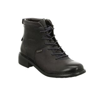 Josef Seibel Selena 50 Lace-Up Black Leather Women's Combat Boots Size:US 6.5 37